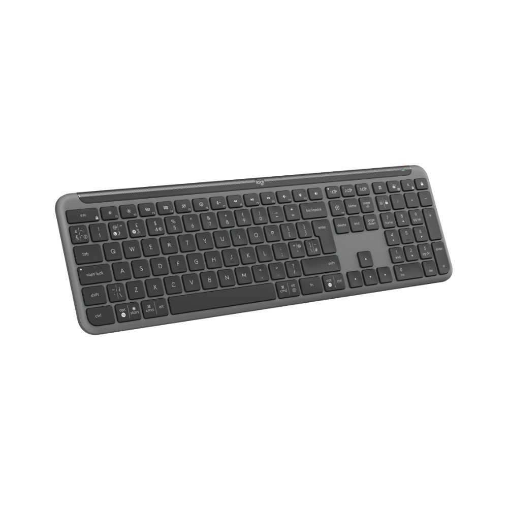 Teclado sem fio Logitech Signature Slim K950 Com Conexão Bluetooth ou Receptor USB Logi Bolt Incluso e Layout US INTL, Grafite - 920-012433