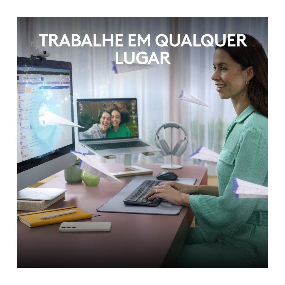Imagem 2 de 11 do produto Teclado sem fio Logitech Signature Slim K950 Com Conexão Bluetooth ou Receptor USB Logi Bolt Incluso e Layout US INTL, Grafite - 920-012433