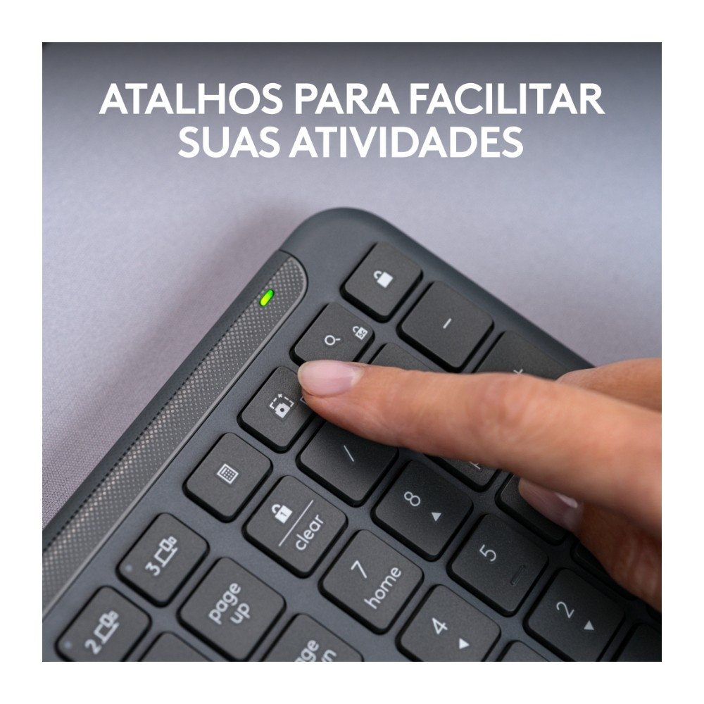Imagem 8 de 11 do produto Teclado sem fio Logitech Signature Slim K950 Com Conexão Bluetooth ou Receptor USB Logi Bolt Incluso e Layout US INTL, Grafite - 920-012433