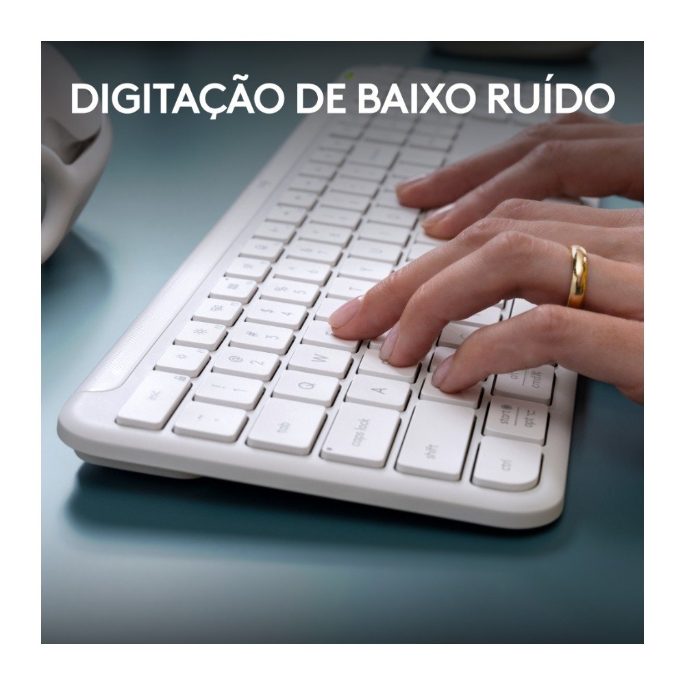 Teclado sem fio ( Balão.info) Signature Slim K950 Com Conexão Bluetooth ou Receptor USB Logi Bolt Incluso e Layout US INTL, Branco - 920-( Balão.info - view 6