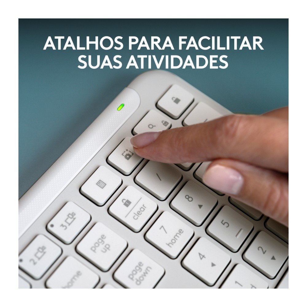 Teclado sem fio ( Balão.info) Signature Slim K950 Com Conexão Bluetooth ou Receptor USB Logi Bolt Incluso e Layout US INTL, Branco - 920-( Balão.info - view 8