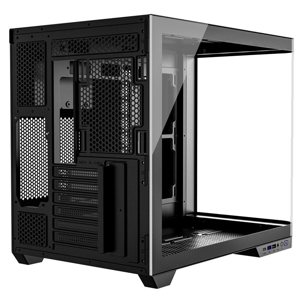 Imagem 3 de 8 do produto Gabinete Gamer Redragon Wideload Extreme, Mid Tower, ATX, Lateral e Frontal em Vidro Temperado Curvo, Preto - CA-605B