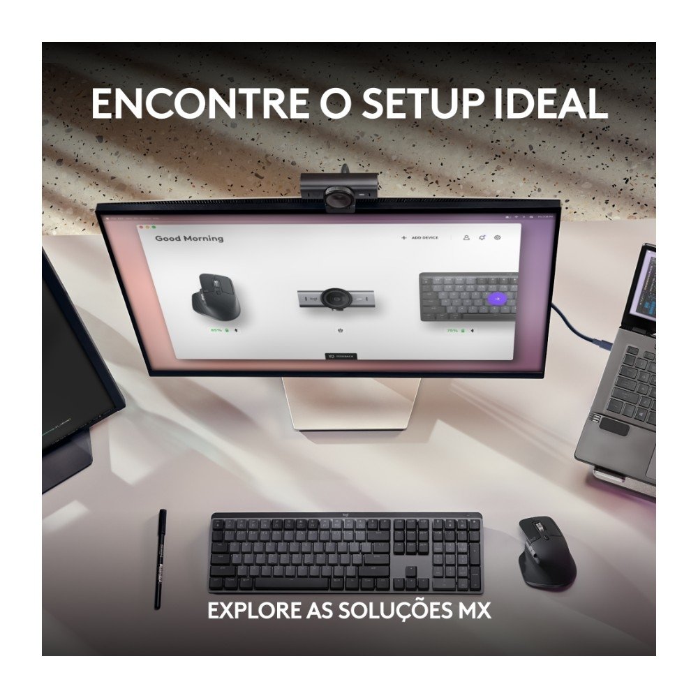 Webcam Ultra HD 4K ( Balão.info) MX Brio Com Microfones com Redução de Ruído, Protetor de Privacidade e Conexão USB-C, Grafite - 960-( Balão.info - view 10