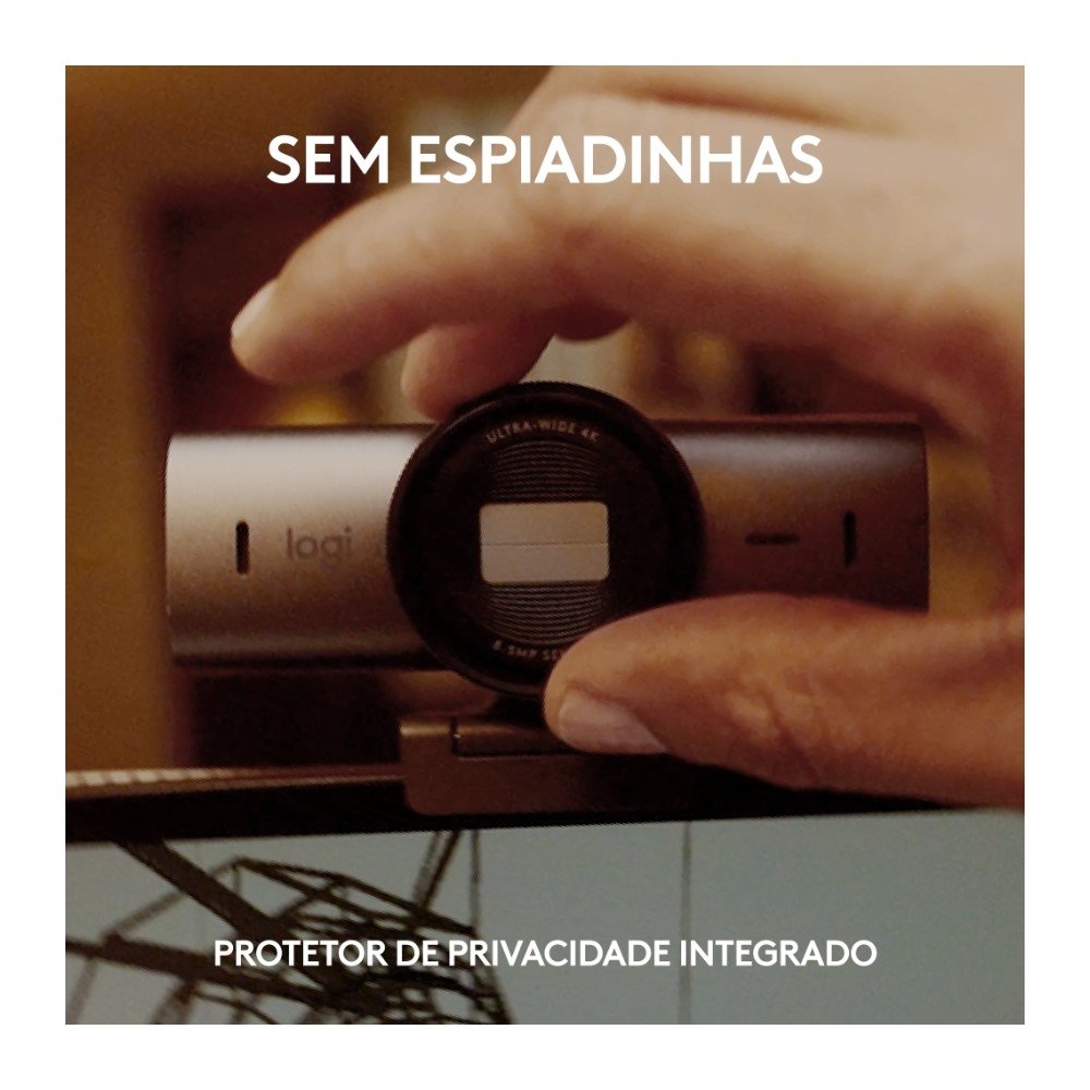 Webcam Ultra HD 4K ( Balão.info) MX Brio Com Microfones com Redução de Ruído, Protetor de Privacidade e Conexão USB-C, Grafite - 960-( Balão.info - view 9