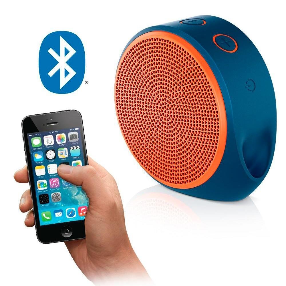 Caixa de Som Portátil Logitech Bluetooth X100 3.2W Laranja Com Função Viva Voz