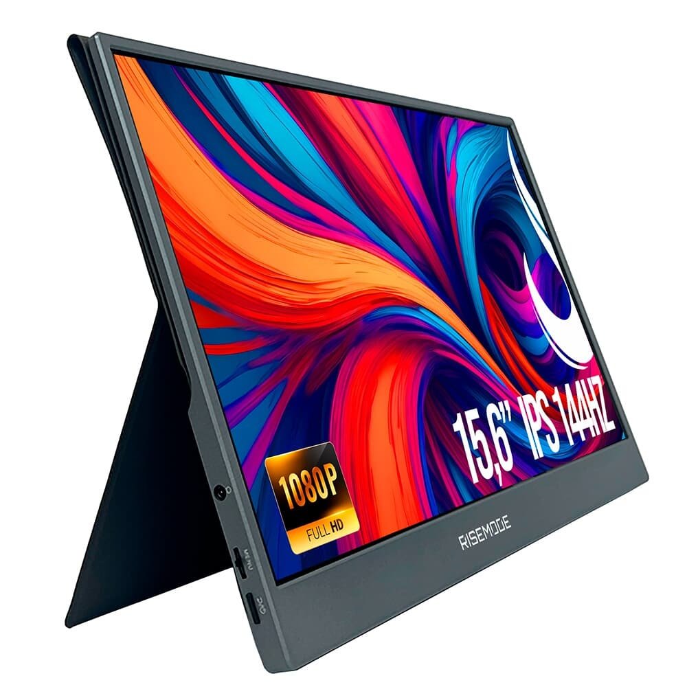 Monitor Portátil Gamer Rise Mode Portavision 15.6, Full HD, 144Hz, IPS, Mini HDMI, USB-C, Preto - RM-MPV-15-B-144FH - view 2