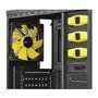 Gabinete Gamer PCYES Mid-Tower Java Amarelo com 2 FANs LED Amarelo Lateral em Acrílico - JAVAPTOAM2FCA