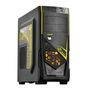Gabinete Gamer PCYES Mid-Tower Java Amarelo com 2 FANs LED Amarelo Lateral em Acrílico - JAVAPTOAM2FCA