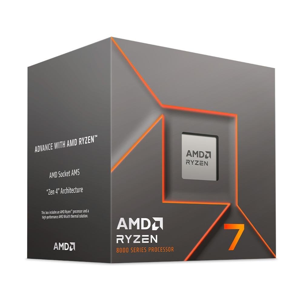 Processador AMD Ryzen 7 8700F, 4.1 GHz (5.0 GHz Max Turbo), Cache 24MB, 8 Núcleos, 16 Threads, AM5 - 100-100001590BOX - view 2