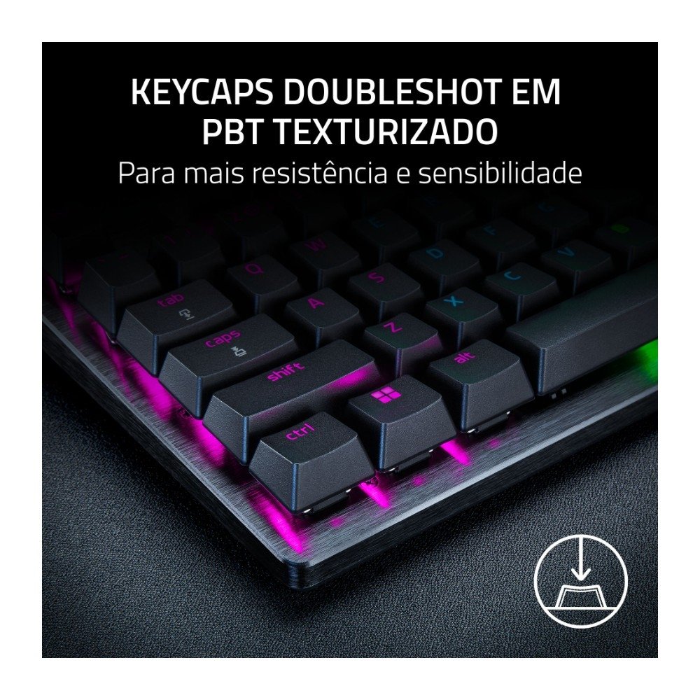 Teclado Gamer para Esports ( Balão.info) V3 Pro, Chroma RGB, Switches Ópticos, ( Balão.info) Snap Tap, Rapid Trigger, Apoio de Pulso, Layout US, Preto - RZ03-( Balão.info - foto 5