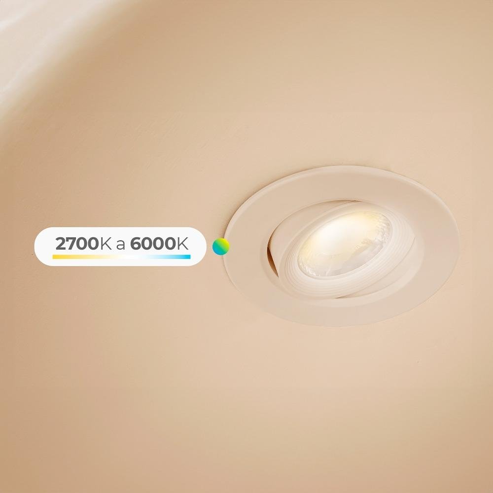 Luminária Spot de Embutir Positivo, RGB, 5W, Wi-Fi, Branco - 11183711 - view 14