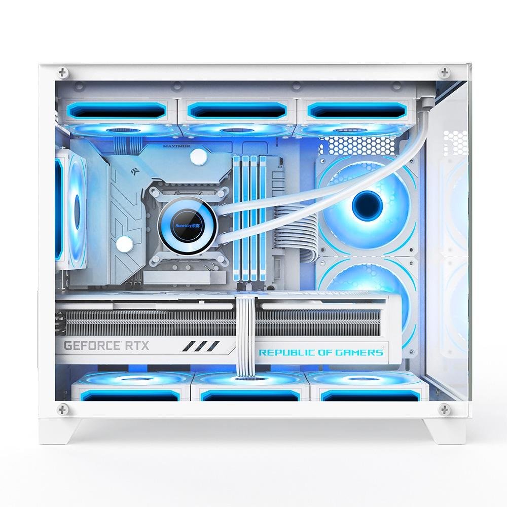 Gabinete Gamer Hyrax HGB730, Mini Tower, M-ATX, Frontal e Lateral em Vidro Temperado, Sem FANs, Branco - HGB730W - view 5