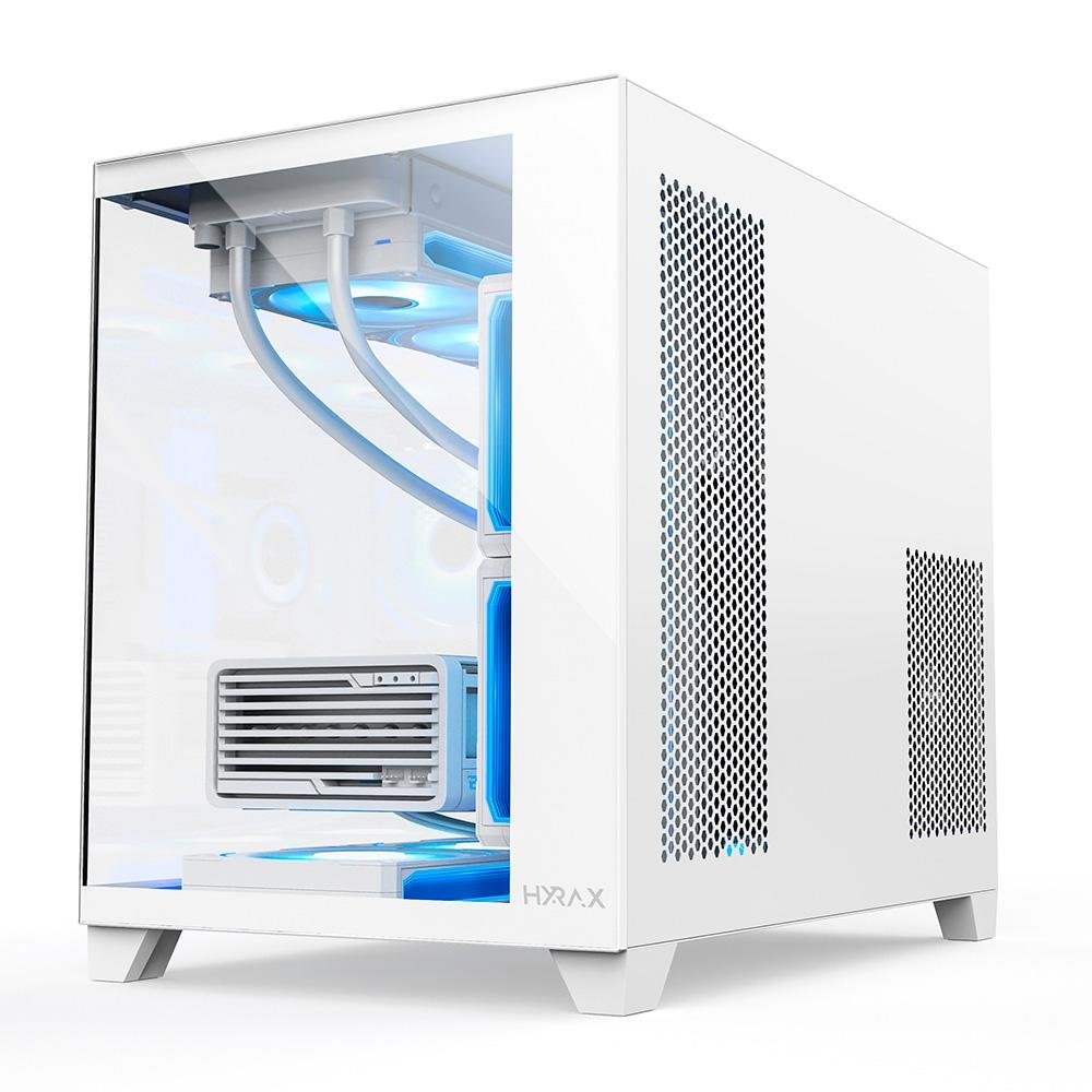 Gabinete Gamer Hyrax HGB730, Mini Tower, M-ATX, Frontal e Lateral em Vidro Temperado, Sem FANs, Branco - HGB730W - view 6