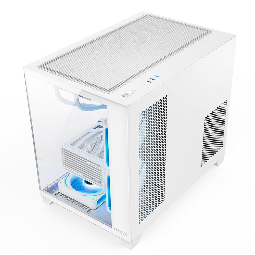 Gabinete Gamer Hyrax HGB730, Mini Tower, M-ATX, Frontal e Lateral em Vidro Temperado, Sem FANs, Branco - HGB730W - view 7