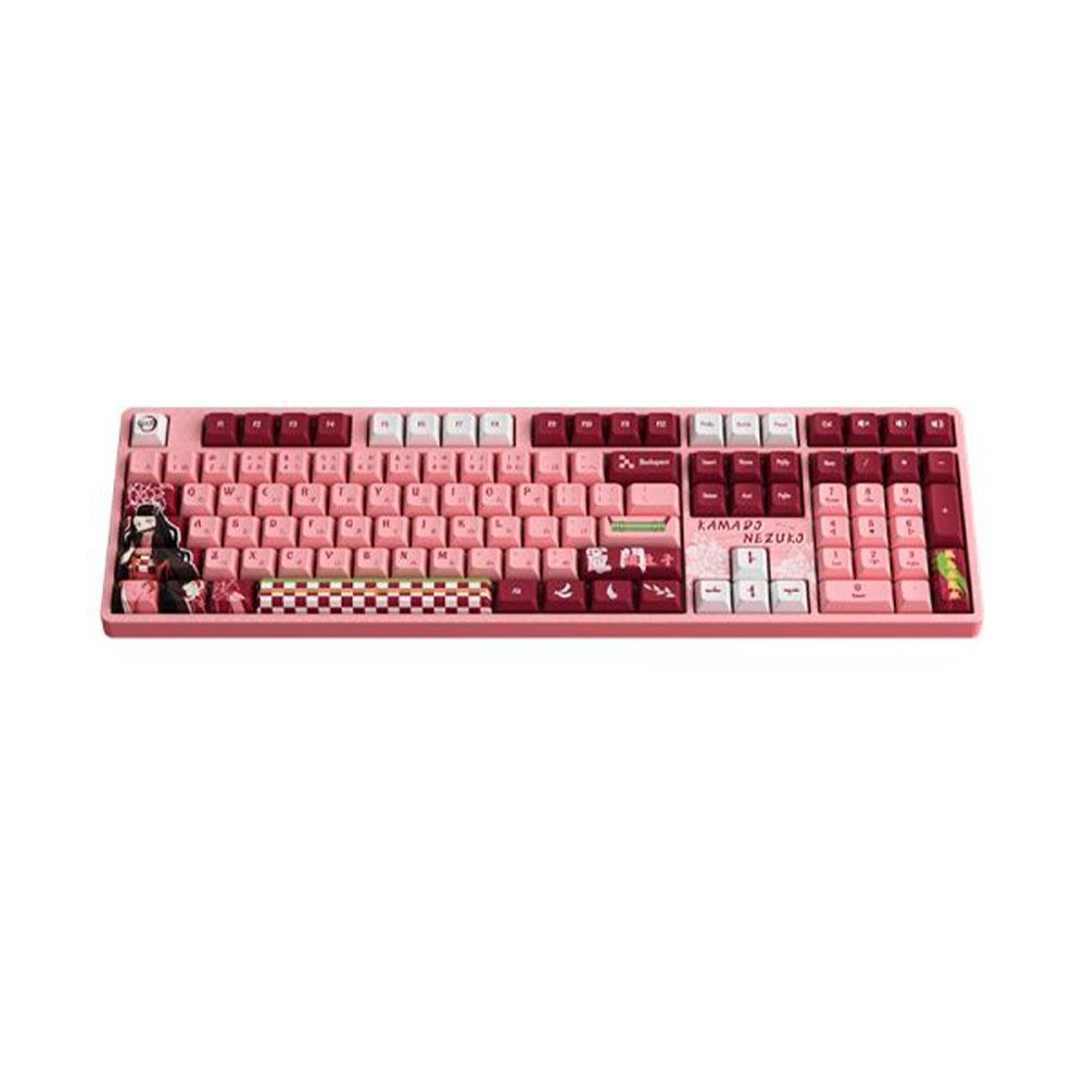 Teclado Mecânico Gamer Akko 5108B-Plus, RGB, Bluetooth, Switch Cream Yellow V3 Pro, N-Key, ANSI, Demon Slayer Kamado Nezuk, Rosa - view 2