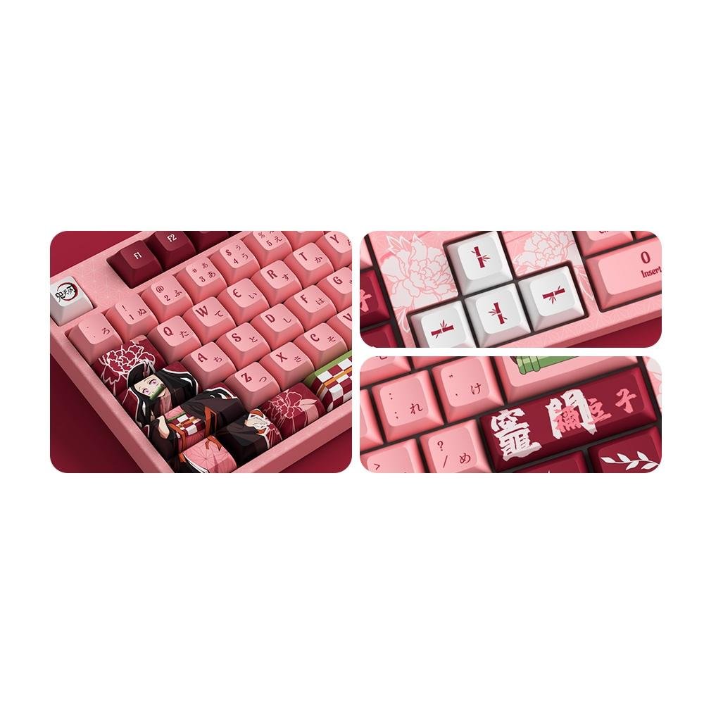 Teclado Mecânico Gamer Akko 5108B-Plus, RGB, Bluetooth, Switch Cream Yellow V3 Pro, N-Key, ANSI, Demon Slayer Kamado Nezuk, Rosa - view 7