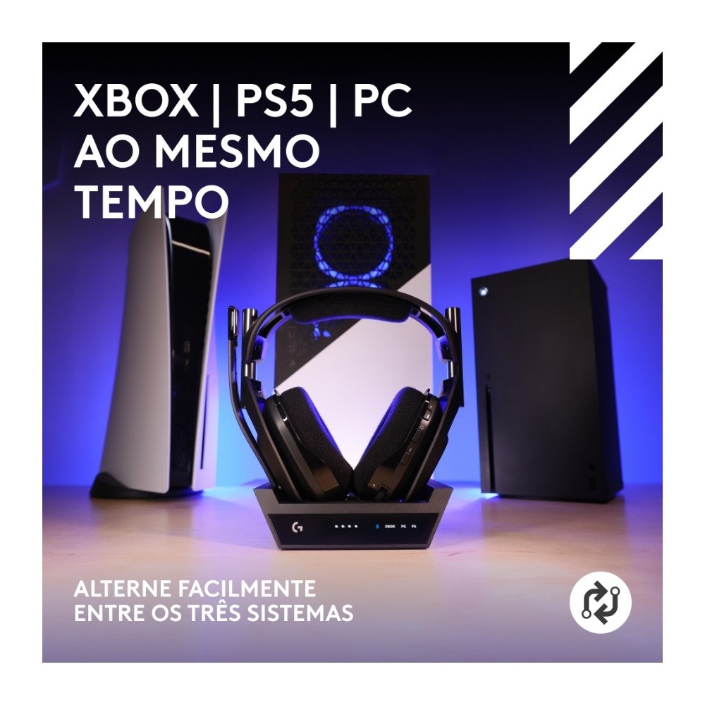 Headset Gamer Sem Fio Astro Gaming A50 X LIGHTSPEED + Base Station, Bluetooth, HDMI 2.1 Passthru, para Xbox e PS, Preto- 939-002126