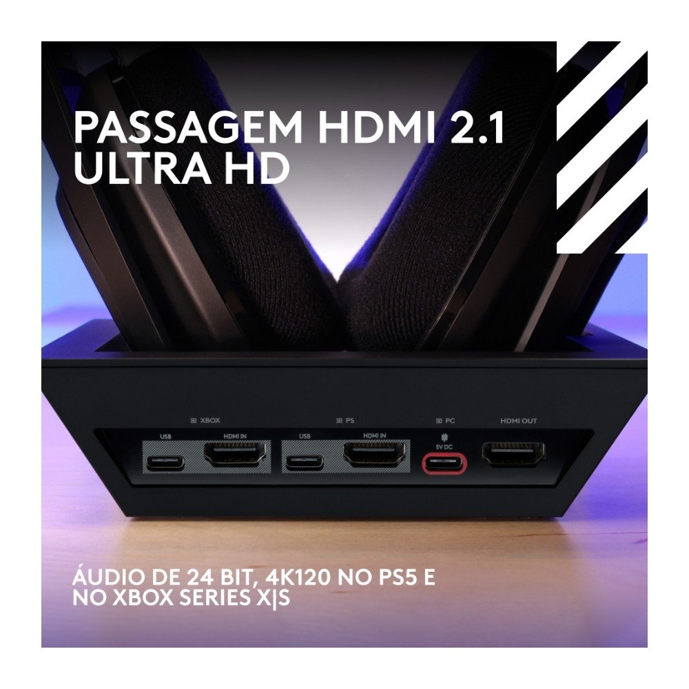 Headset Gamer Sem Fio Astro Gaming A50 X LIGHTSPEED + Base Station, Bluetooth, HDMI 2.1 Passthru, para Xbox e PS, Preto- 939-002126