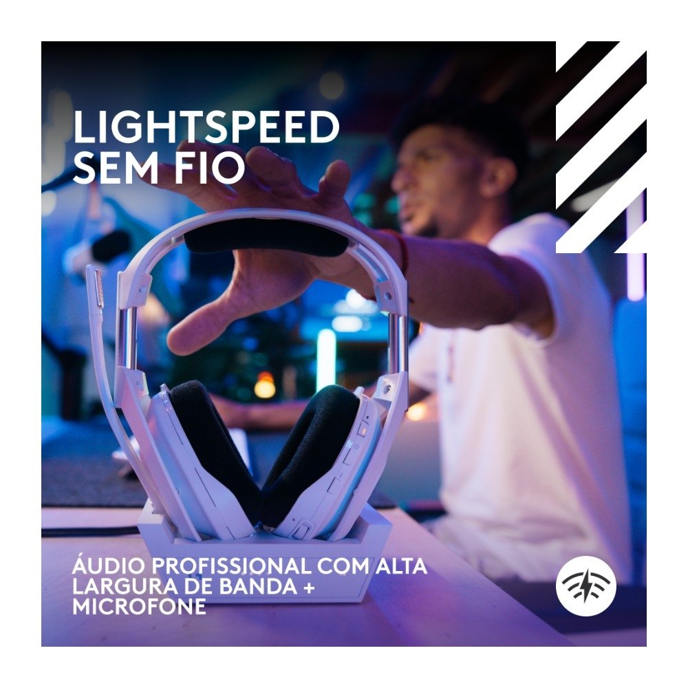 Headset Gamer Sem Fio Astro Gaming A50 X LIGHTSPEED + Base Station, Bluetooth, HDMI 2.1 Passthru, para Xbox e PS, Branco- 939-002132
