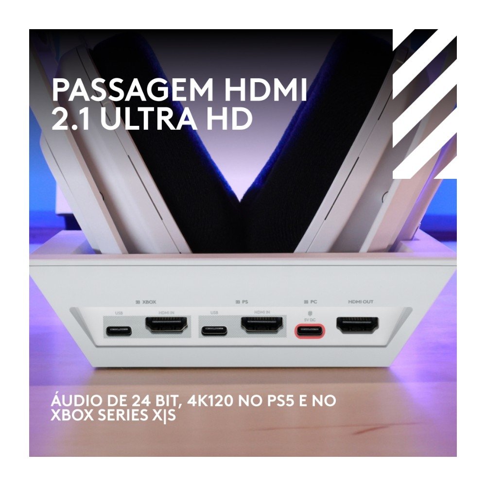 Headset Gamer Sem Fio Astro Gaming A50 X LIGHTSPEED + Base Station, Bluetooth, HDMI 2.1 Passthru, para Xbox e PS, Branco- 939-002132