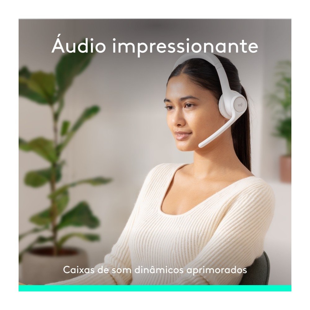 Headset Sem Fio Logitech Zone 300 Com Microfone com Cancelamento de Ruído, Conexão Bluetooth, Bateria Recarregável via USB-C, Branco- 981-001416 Headset Sem Fio Logitech Zone 300 Com Microfone com Cancelamento de Ruído, Conexão Bluetooth, Bateria Recarregável via USB-C, Branco- 981-001416