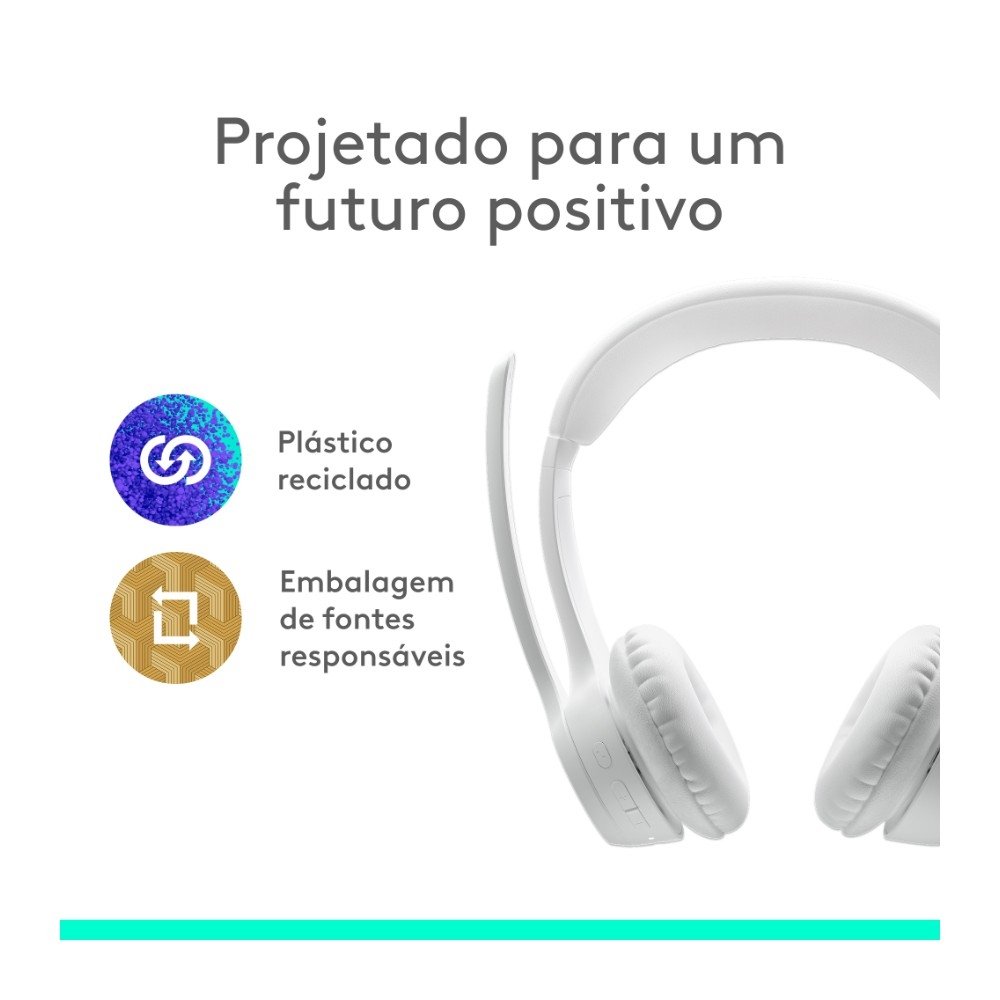 Headset Sem Fio ( Balão.info) Zone 300 Com Microfone com Cancelamento de Ruído, Conexão Bluetooth, Bateria Recarregável via USB-C, Branco- 981-( Balão.info - foto 7