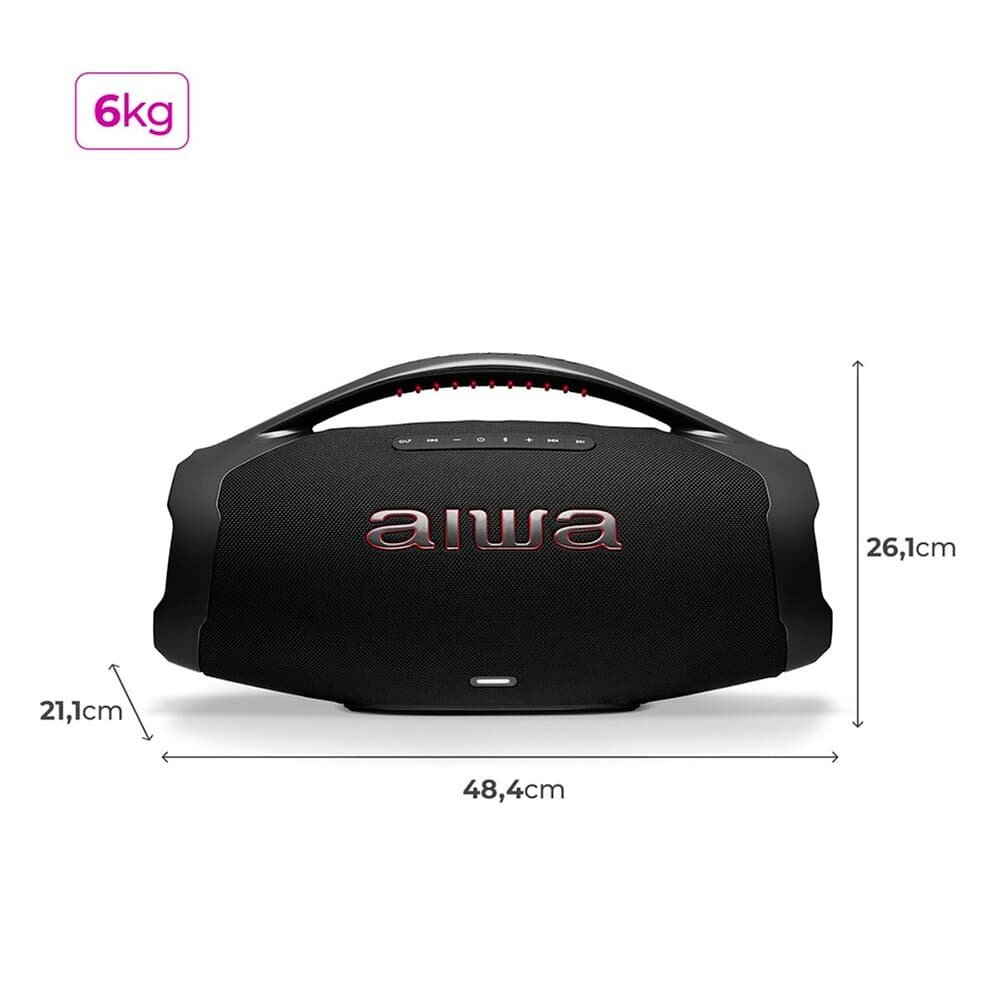 Caixa de Som Aiwa Boombox Plus BBS-01-B, Bluetooth, 200W RMS, IP66, 30 Horas de Bateria, Preto - 4899-01 - view 6