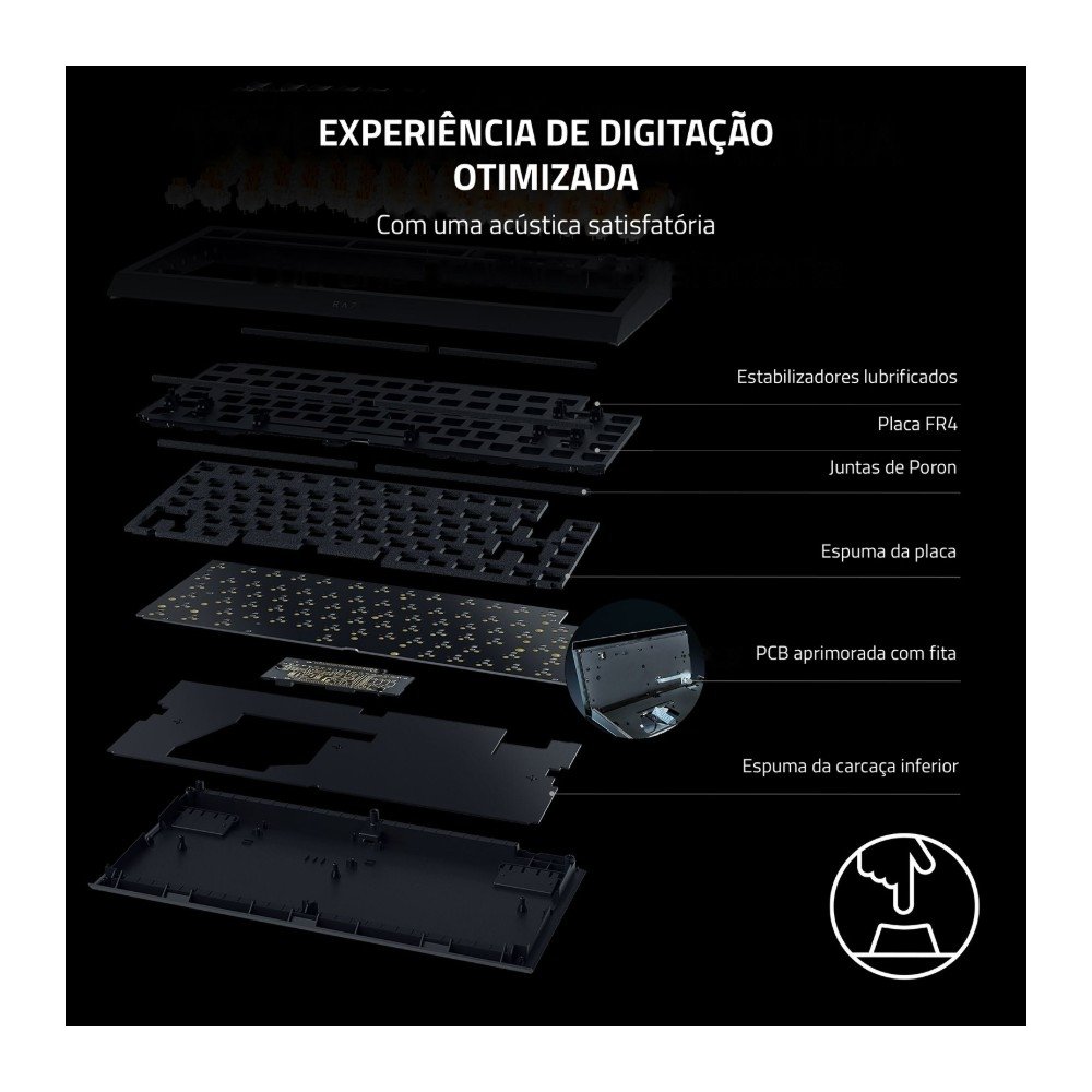 Teclado Gamer Mecânico ( Balão.info) V4, 75%, RGB, Hot-Swappable, Layout US, Branco - RZ03-( Balão.info - foto 3