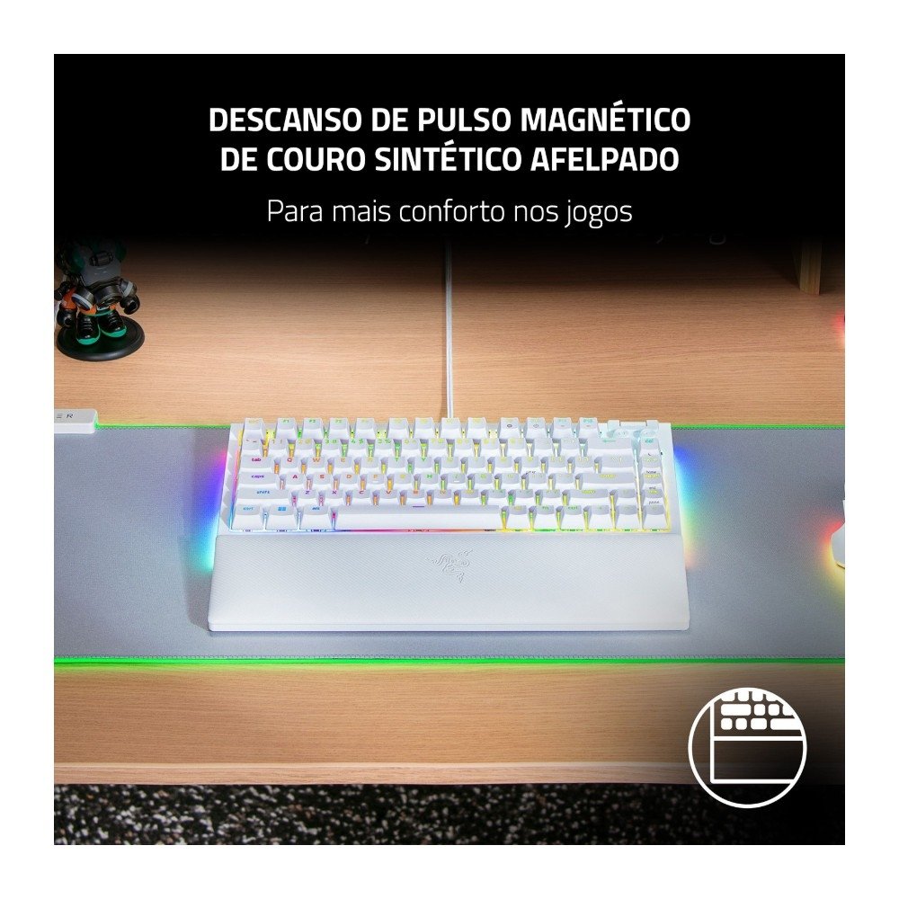 Teclado Gamer Mecânico ( Balão.info) V4, 75%, RGB, Hot-Swappable, Layout US, Branco - RZ03-( Balão.info - foto 4