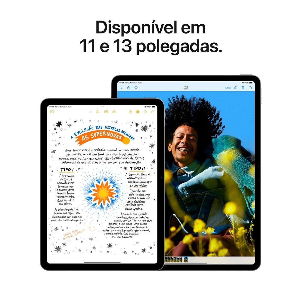 iPad Air Apple, Tela 11, 1TB, Chip M2, Wi-Fi + Cellular, Câmera Traseira 12MP, iPadOS 17, Estelar - MUXU3BZ/A - view 5