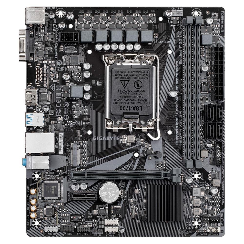 Placa-Mãe Gigabyte H610M H V3, Intel LGA 1700, M-ATX, DDR4, M.2, Preto - H610M H V3 6
