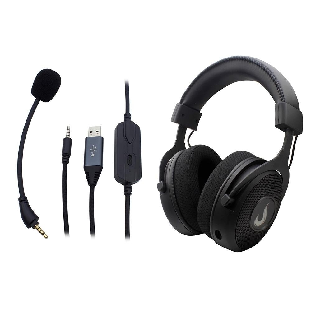 Imagem 3 de 3 do produto Headset Gamer Rise Mode Pure Sound, 7.1 Surround, Drivers 50mm, USB e P3 3.5mm, Preto - RM-HS-PS-B