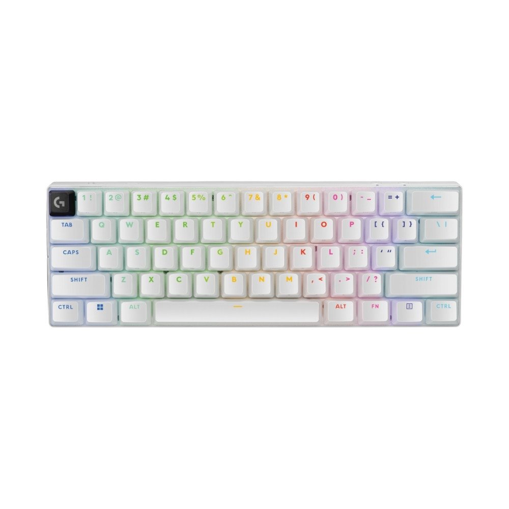 Teclado Sem Fio Mecânico Gamer Logitech G PRO X 60 Lightspeed, RGB, Bluetooth, Compatível com Windows, Branco - 920-011921