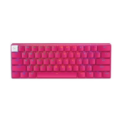 Teclado Sem Fio Mecânico Gamer Logitech G PRO X 60 Lightspeed, RGB, Bluetooth, Compatível com Windows, Rosa Magenta - 920-011940