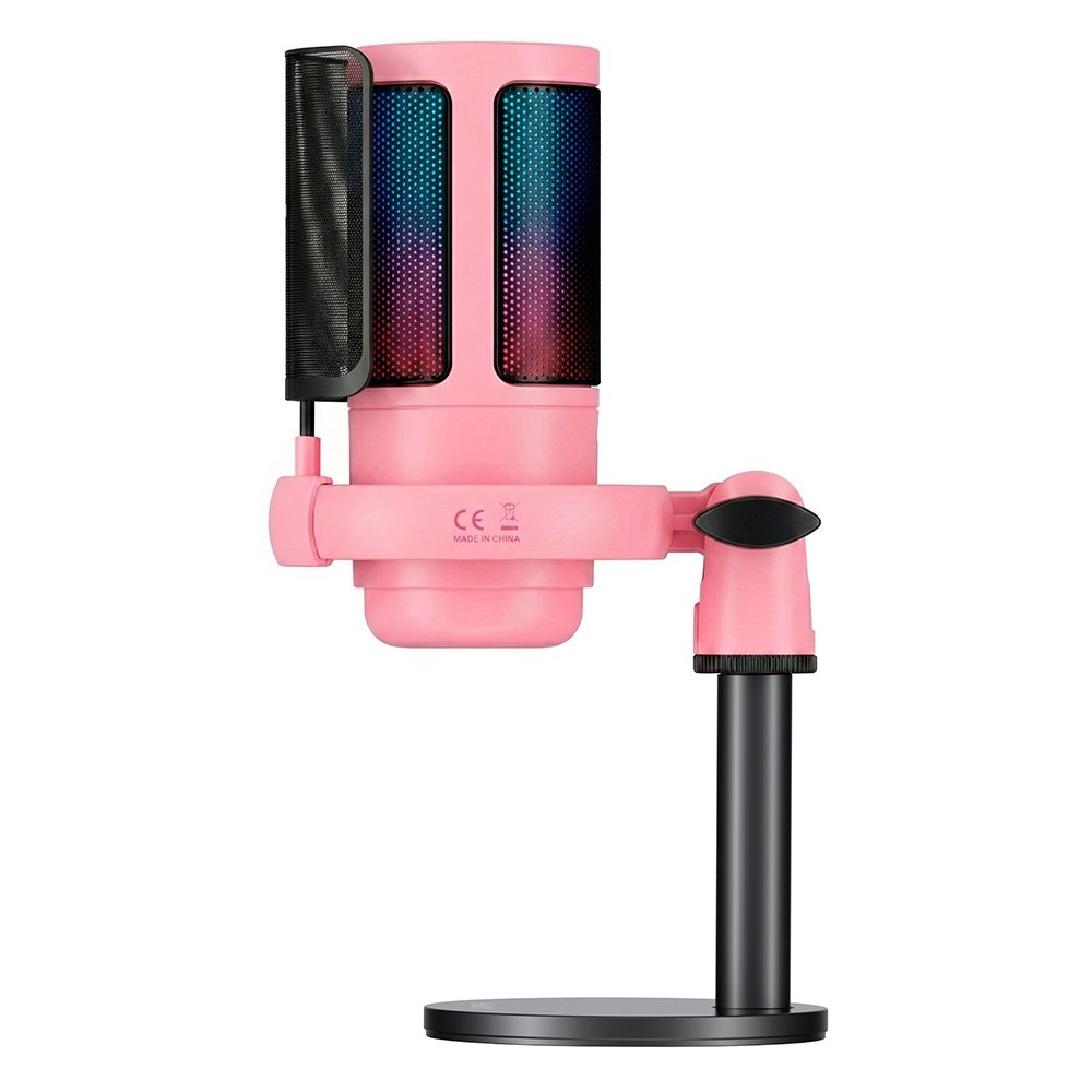Imagem 5 de 6 do produto Microfone Gamer Rise Mode Elite 05 RGB, USB-C Condensador, Setup Pink, Rosa - RM-ME-05-PK