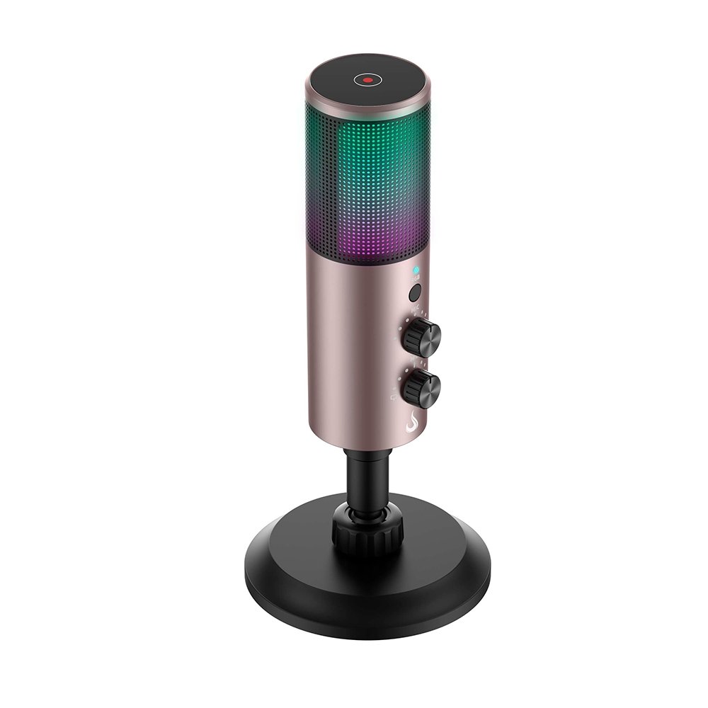 Microfone Gamer Rise Mode Elite 06 RGB, USB-C, Estilo Retrô Podcast, Preto e Ocre - RM-ME-06-BOC - view 4