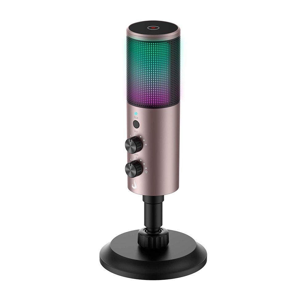 Microfone Gamer Rise Mode Elite 06 RGB, USB-C, Estilo Retrô Podcast, Preto e Ocre - RM-ME-06-BOC - view 2