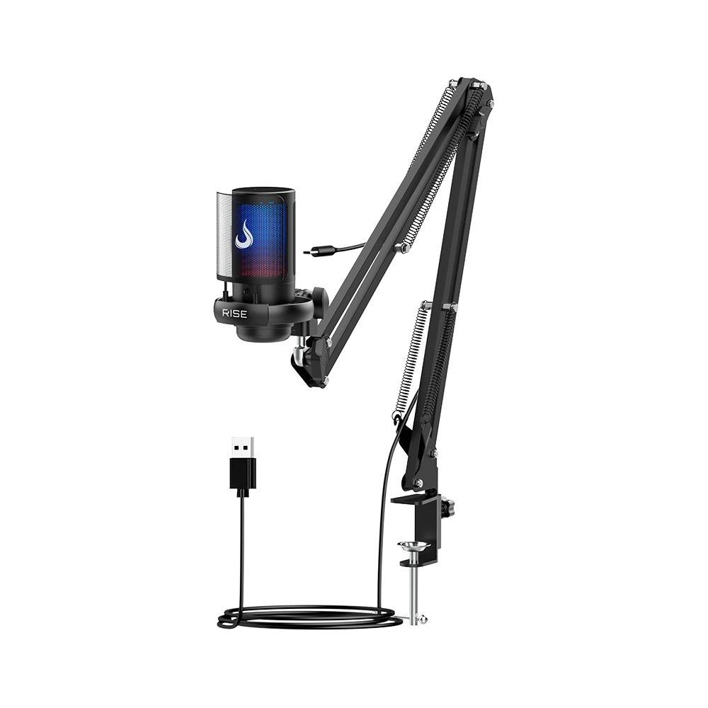 Microfone Gamer Rise Mode Elite 08 RGB, com Suporte de Mesa, USB-C, Preto - RM-ME-08-B - view 4