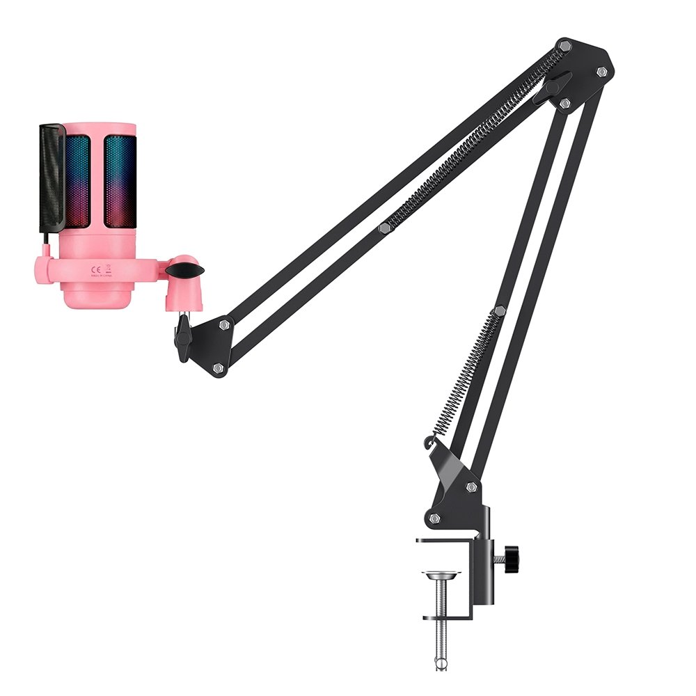 Microfone Gamer Rise Mode Elite 08 RGB, com Suporte de Mesa, USB-C, Rosa - RM-ME-08-PK - view 2