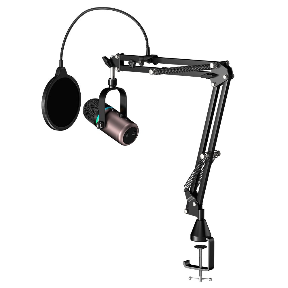 Microfone Gamer Rise Mode Elite 09 RGB, com Suporte de Mesa, USB-C, Preto e Ocre - RM-ME-09-BOC - view 11