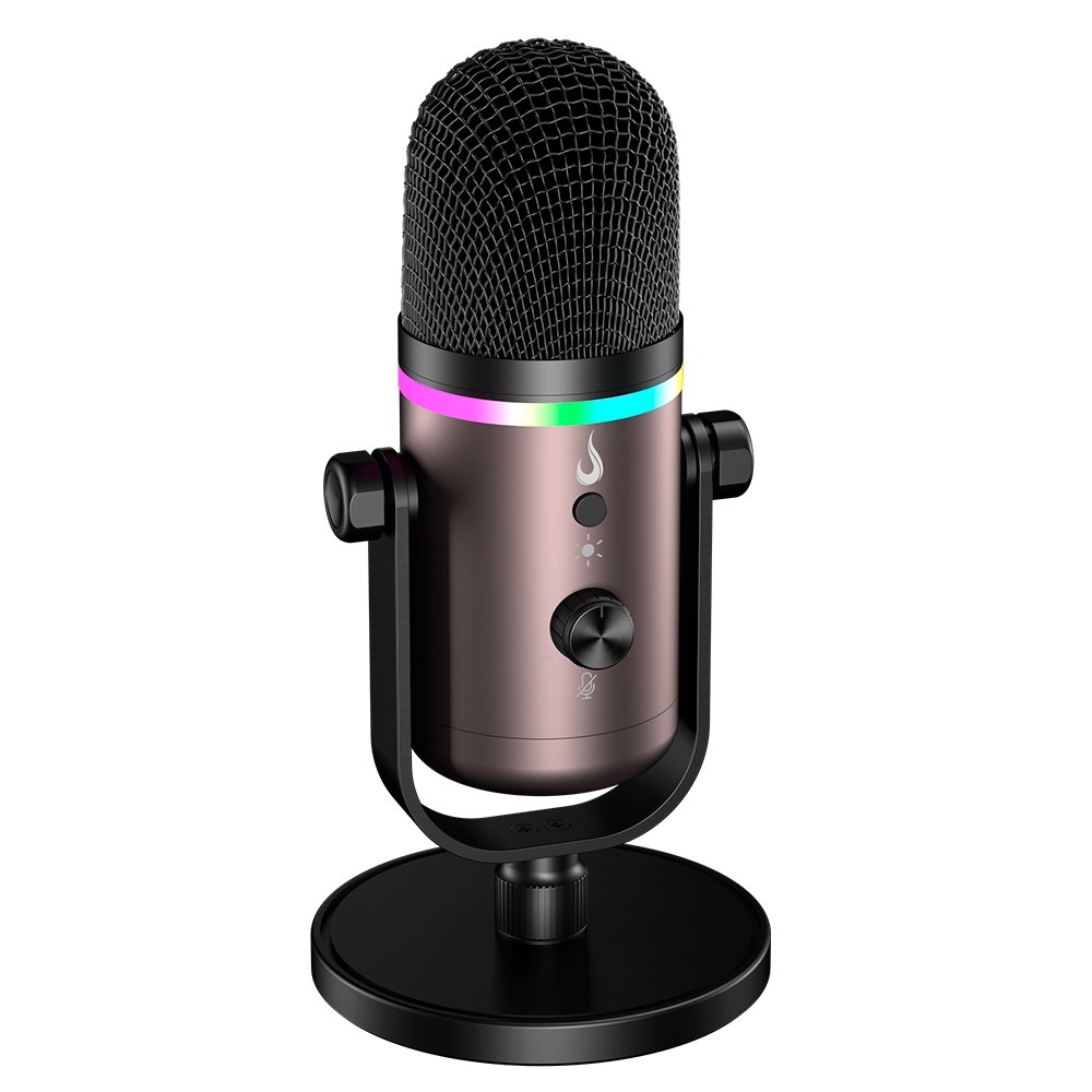 Microfone Gamer Rise Mode Elite 09 RGB, com Suporte de Mesa, USB-C, Preto e Ocre - RM-ME-09-BOC - view 5