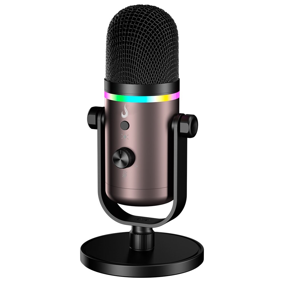 Microfone Gamer Rise Mode Elite 09 RGB, com Suporte de Mesa, USB-C, Preto e Ocre - RM-ME-09-BOC - view 3
