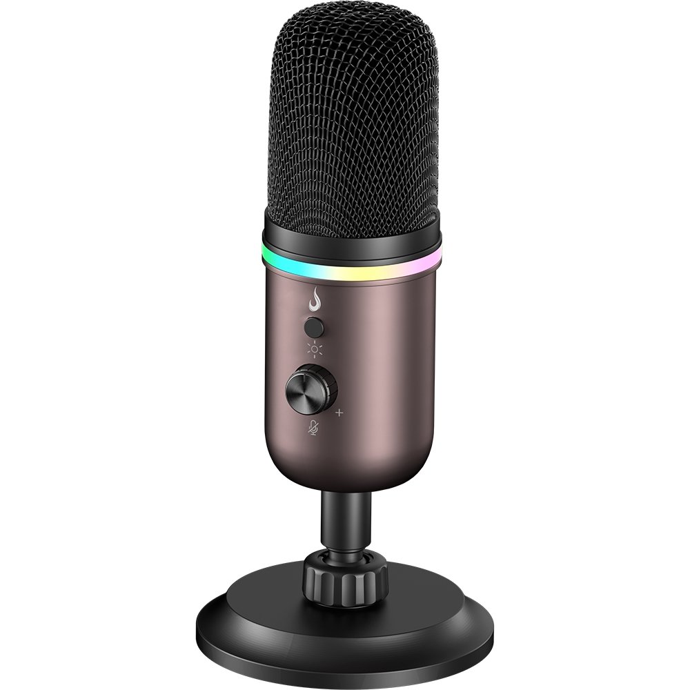 Microfone Gamer Rise Mode Elite 10 RGB, USB-C Condensador, Profissional, Preto e Ocre - RM-ME-010-BOC - view 2
