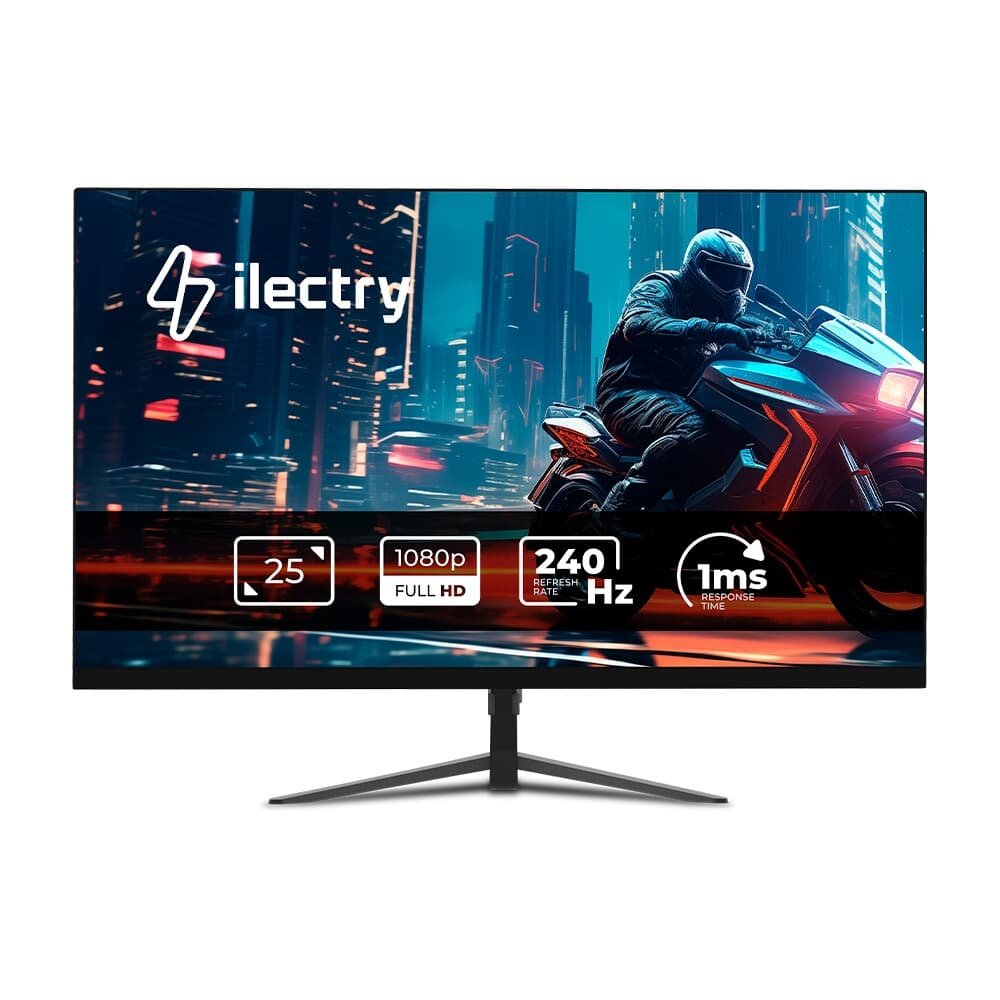 "Monitor Gamer ilectry Vision 25"", Full HD, 240Hz, 1ms, DisplayPort e HDMI, Preto - IYVISION24524"