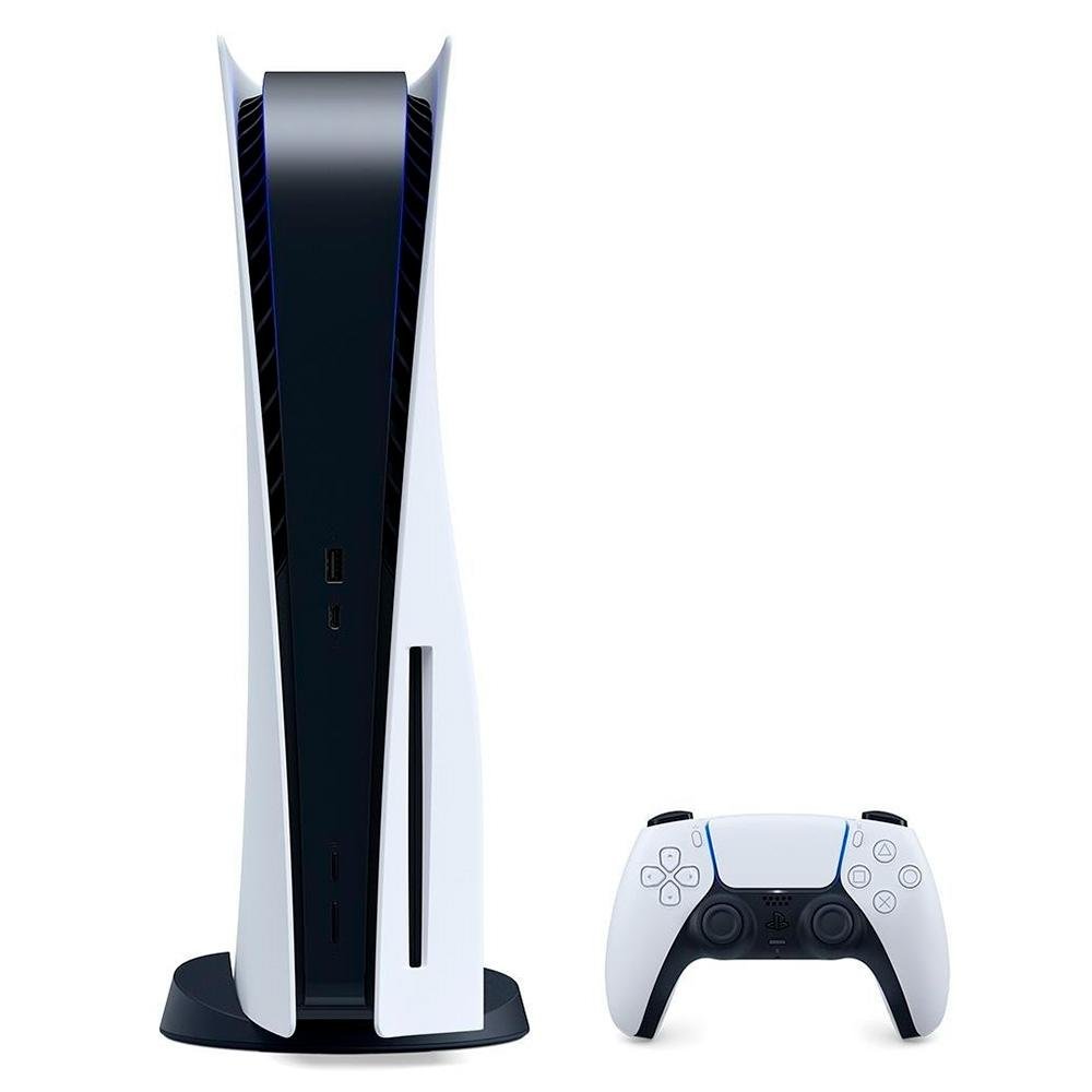 Console Playstation 5 Sony, Mídia física, SSD 825GB, com controle sem fio DualSense e Base de Carregamento Sony Para Controle DualSense, Branco Console Playstation 5 Sony, Mídia física, SSD 825GB, com controle sem fio DualSense e Base de Carregamento Sony Para Controle DualSense, Branco