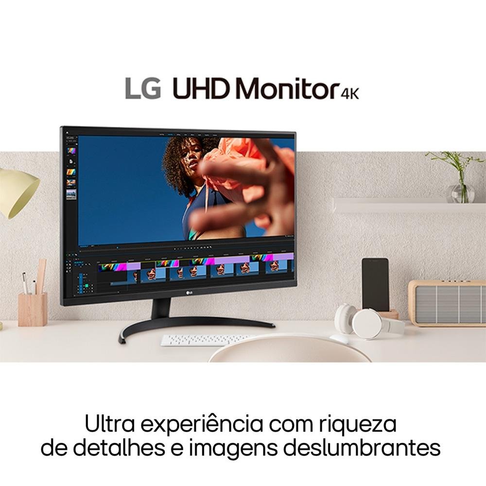 Monitor Profissional LG 32", 4K, 60Hz, 4ms, VA, FreeSync, HDR10, Som Integrado - 32UR500-B