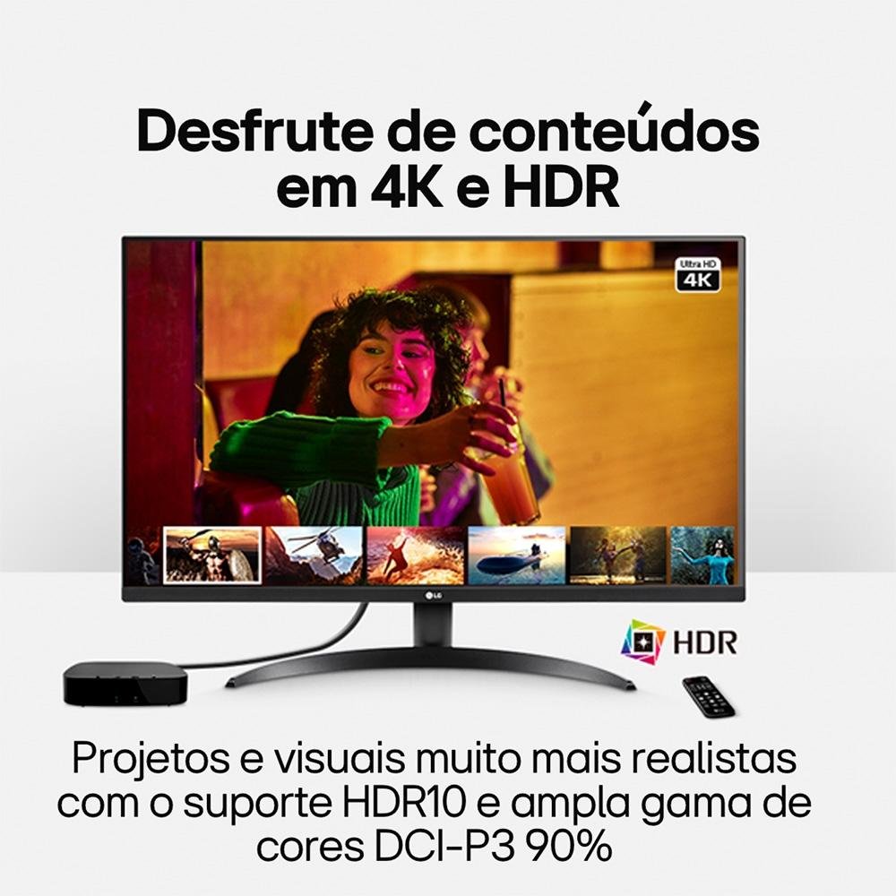 Monitor Profissional LG 32", 4K, 60Hz, 4ms, VA, FreeSync, HDR10, Som Integrado - 32UR500-B