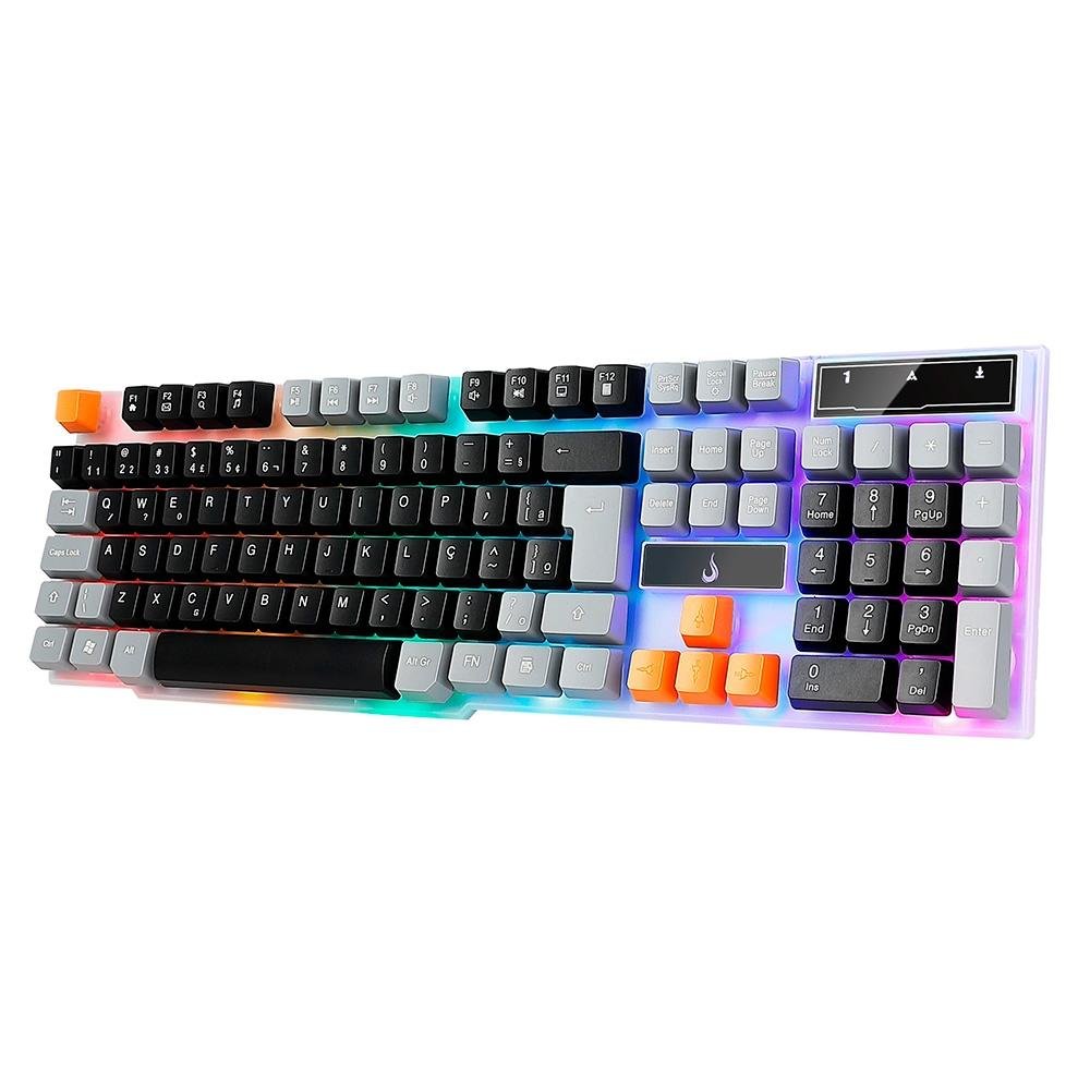 Teclado Semi-Mecânico Gamer Rise Mode G1, Rainbow, USB, Preto e Cinza - RM-TG-01-BG - view 2