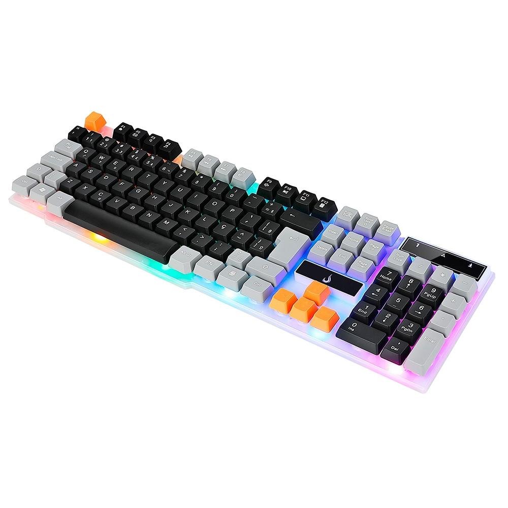 Teclado Semi-Mecânico Gamer Rise Mode G1, Rainbow, USB, Preto e Cinza - RM-TG-01-BG - view 4