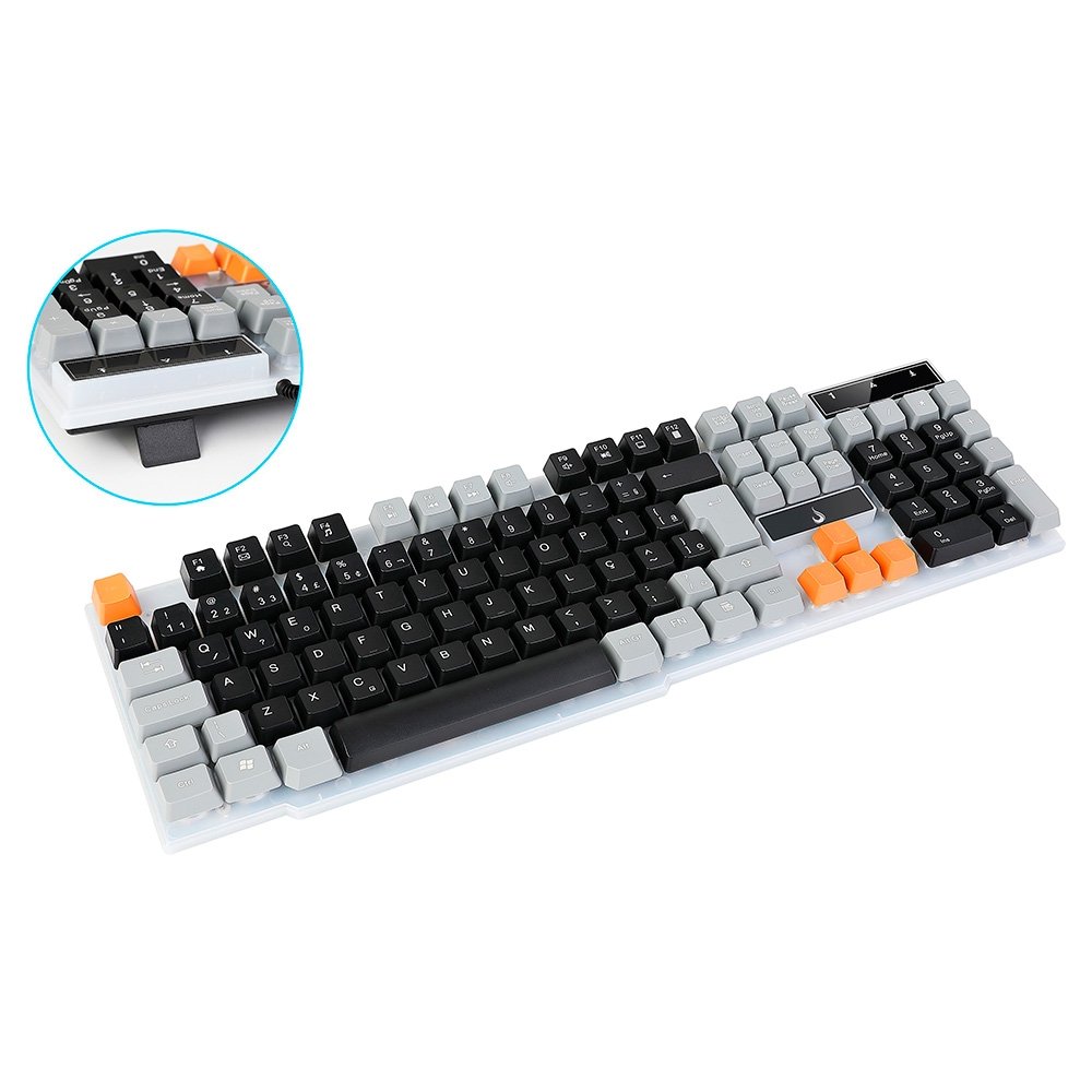 Teclado Semi-Mecânico Gamer Rise Mode G1, Rainbow, USB, Preto e Cinza - RM-TG-01-BG - view 7